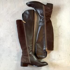 Michael Kors Brown Riding Boots 6.5 Over The Knee Quiet Luxury Old Money Chic